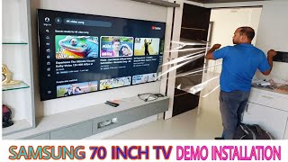 Samsung 70 inch crystal UHD TV  Demo unboxing and installation [upl. by Eirhtug]