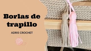 Como hacer borlas de trapillo para dar un toque especial a tus proyectos de Crochet como bolsos [upl. by Nichole572]