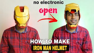 How to make IRON MAN HELMET with cardboard That OPENS [upl. by Oigolue905]