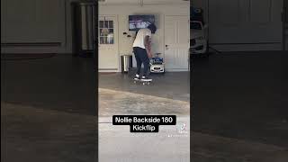 Nollie Backside 180 Kickflip 🛹Nollie backside Kickflip skate fliptrick skateboarding flip [upl. by Pippas749]