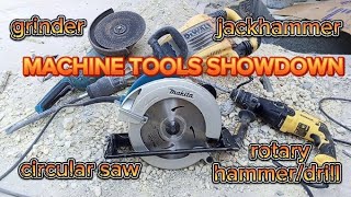 Satisfying construction machine tools show jackhammer rotary hammerdrill grinder circular saw [upl. by Breech463]