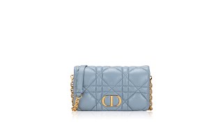 Christian Dior Calfskin Macrocannage Mini Caro Shoulder Bag Blue [upl. by Shaum]