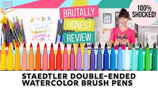 Honest Review of the Staedtler DoubleEnded Watercolor Brush Pens Whats That Pen [upl. by Helaina]