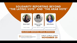 Solidarity Reporting Beyond “The Latino Vote” and “The Arab Vote” [upl. by Trager]