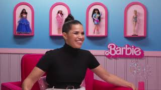 AmericaFerrera Shares How Greta Gerwig Got Her to Barbie podcasts [upl. by Anahsat]