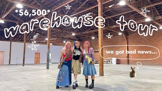 my NIGHT MARKET warehouse reveal and tour WE GOT REALLY BAD NEWS [upl. by Anwahsal]