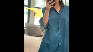 Review Ekouaer Womens Satin Nightshirt [upl. by Annoirb208]