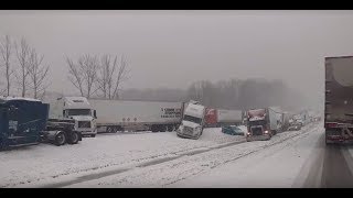 Interstate 40 Pileup in Tennessee  Dashcam January 12 2018 [upl. by Dolan]