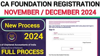 How to registration for ca foundation december 2024  ca foundation registration process 2024 ca [upl. by Halihs]