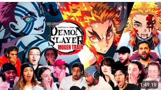 Kimetsu No Yaiba MUGEN TRAIN Mega Reaction Mashup  Demon Slayer Movie [upl. by Enitsud]