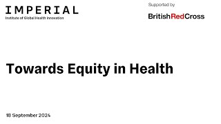 Liz Padmore Chair of British Red Cross speaks at Towards Equity in Health [upl. by Prakash]