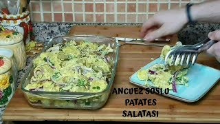 ANÇUEZ SOSLU PATATES SALATASI  SALATALAR [upl. by Benis824]