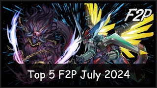 Top 5 Best FREE TO PLAY Decks in July 2024 With Duel Replays YuGiOh Duel Links F2P [upl. by Atteloiv538]