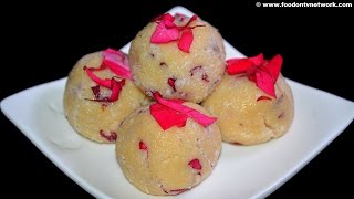 Coconut Ladoo  Gulab Laddu  Coconut Ladoo with Real Roses  Indian Sweet Recipes [upl. by Myna733]