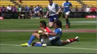 Matías Moroni great try saving tackle vs Tonga [upl. by Burra]