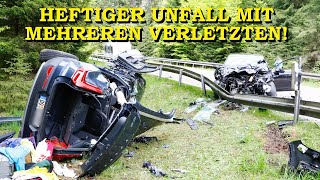 GROSSE ZERSTÖRUNG  MEHRERE VERLETZTE NACH CRASH   FRAU EINGEKLEMMT  FEUERWEHR  BERGUNG [upl. by Nylkcaj]