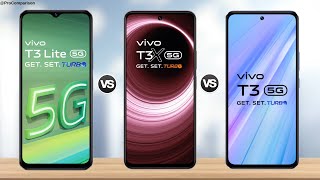 VIVO T3 Lite 5g vs VIVO T3x 5g vs VIVO T3 5g  Full Comparison [upl. by Esdnil880]