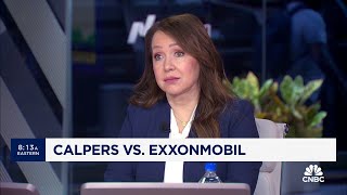 CalPERS CEO Marcie Frost on voting against Exxon Mobil board and Elon Musks pay package [upl. by Yelyr]