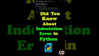 Did you know the Indentation Error in Python python programming code [upl. by Nifares]