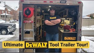 Ultimate DeWALT tool trailer tour  GENERAL CONTRACTOR ROLLING TOOL BOX TOUR DEWALT TOOLS RAM 3500 [upl. by Nytram158]