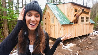 ITS DONE We Built Our Dream Tiny Home in the Woods [upl. by Anawit]