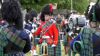 Ballater and District Pipes amp Drums in Tomintoul the highest village in the Cairngorms Scotland [upl. by Neyu]