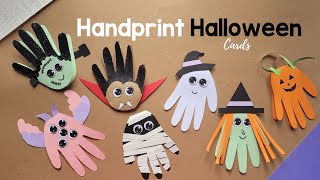 Halloween Handprint Crafts [upl. by Nahtanhoj]