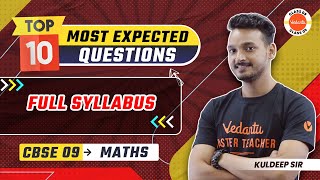 Top 10 Most Expected Questions  Class 9 Maths  Full Syllabus Guide  CBSE 202324 Final Exam [upl. by Marquet154]