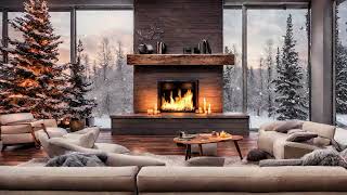 Cozy Fireplace  Relaxing Breeze Sounds  Winter and Snow  Meditate Crackling Sounds [upl. by Valonia]