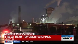 Wayne County EMA confirms fire at Rayonier paper mill in Jesup [upl. by Ldnek220]