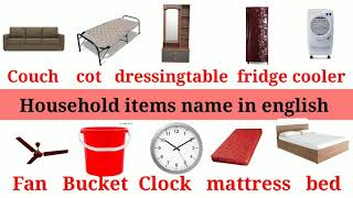 Household items names in english with pictures  household utensils names [upl. by Soph148]