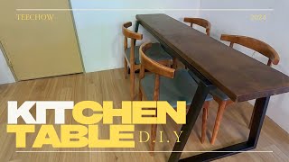 DIY Kitchen Dining Table  StepbyStep Guide  Teechow [upl. by Prud642]