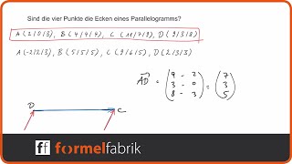 Vektorrechnung Bilden die Punkte ein Parallelogramm [upl. by Bakemeier327]