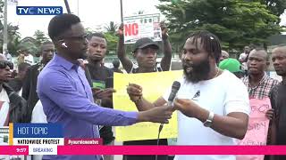 Nationwide Protests TVCs Uche Okoro Gives Updates From Port Harcourt [upl. by Sirdna]