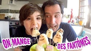 Tuto RECETTE facile amp pas chère pour HALLOWEEN  les FANTOME en pâte damandes amp chamallow [upl. by Apfel629]