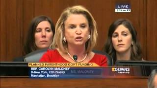 Congresswoman Maloneys opening statement at Oversight Committee hearing on Planned Parenthood [upl. by Cogn]