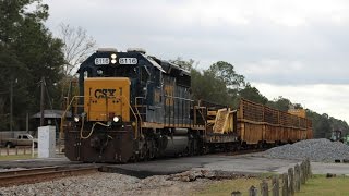 Railfanning Folkston GA 122916 ft a CSX SD402 leader amp more [upl. by Rosalind858]