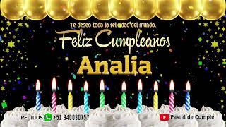 Feliz Cumpleaños Analia  Pastel de Cumpleaños con Música para Analia [upl. by Sorci]