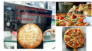 how to make pizza in grill mode in Samsung Microwave [upl. by Ejroj]