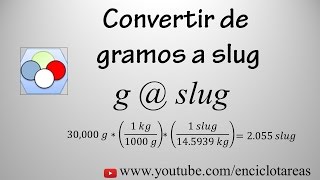 Convertir de gramos a Slug g a slug [upl. by Westbrook]