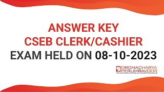 ANSWER KEYCSEB CLERKCASHIEREXAM HELD ON 08 OCTOBER 2023  8590320387 csebexam cseb keralabank [upl. by Mcginnis]