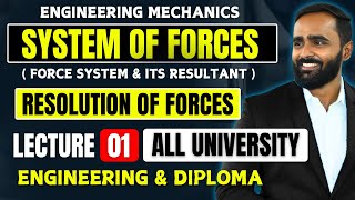 SYSTEM OF FORCESResolution of ForcesLECTURE 01 ENGINEERING MECHANICSPRADEEP GIRI SIR [upl. by Joli]