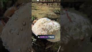 Birch Polypore Fungus sparkling with raindrops mycology mushroom nature trees ecology [upl. by Elocon]