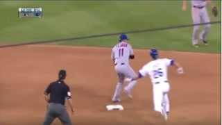 Chase Utley Fractured Ruben Tejada’s Leg on This Dirty Slide at Second Base then Was Called Safe [upl. by Yleen820]