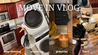 MOVING VLOG MY FIRST LUXURY APARTMENT AT 20  empty apartment tour  unpacking amp deep cleaning [upl. by Owain]