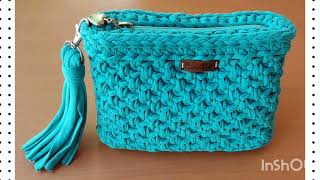 Cartera cosmetiquera neceser crochet trapillo [upl. by Lectra]