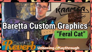 Kramer Baretta Custom Graphics “Feral Cat” Reverb Unboxing amp Demo [upl. by Rika]