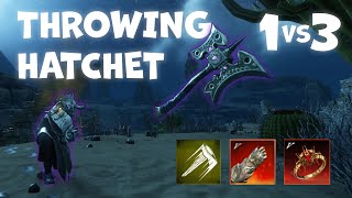 New World PVP 1vs3 Throwing Hatchet VG Artifact build  Blooddrinker [upl. by Eelyahs]