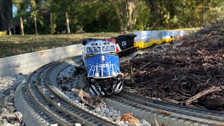 Garden railroad live ride along trains locomotive railroad [upl. by Essej]