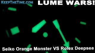 LUME WARS 1  ROLEX DEEPSEA VS SEIKO ORANGE KNIGHT [upl. by Flita]